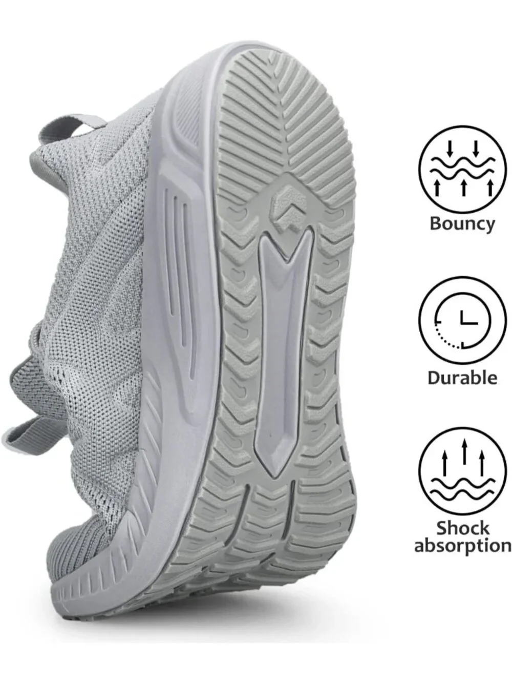 🆕Women's Light Grey Running Shoes Non Slip Gym Tennis Walking Workout Sneakers